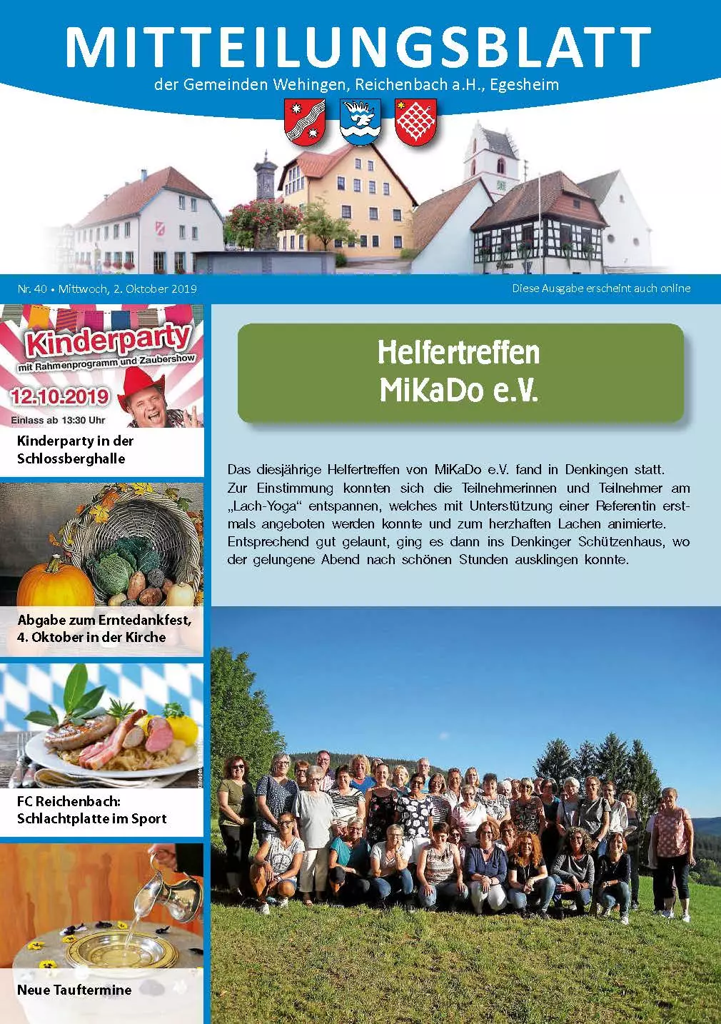 Mitteilungsblatt 40/2019